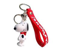 TCB Creations Snoopy's The Dog Cartoon 3D Character Silicone Charm Keychain, Multicoloured, One size