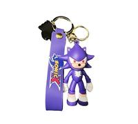 TCB Creations Sonics The Purple Blaze Hedgehog 3D Character 3" Tall Silicone Charm Keychain, Multicoloured, One size