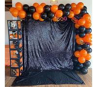 TCBESTO Black Sequin Curtains 8FTx8FT 1 Panel Black Sequin Backdrop for Parties Glitter Backdrop Photo Background for Wedding Baby Shower