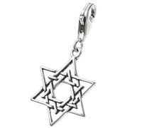 TCC Sourcing 925 Sterling Silver Magic Star Of David Dangle Clasp European Lobster Clip On Charm