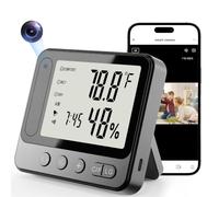 Tccbac Spy Camera WIFI Hidden Thermometer Hygrometer, Black