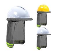 TCCFCCT Hard Hat Sun Shade, Mesh High Visibility Neck Shield with Secure-Fit Fasteners, Neck Sun Shade Protector with Reflective Strip, Hard Hat Accessories, (Hats Not Included), Grey SJ-3 PCS