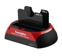 Tccmebius Dual Bay Hard Drive Docking Station, USB 3.0 to SATA Reader External Enclosure for 2.5 3.5 Inch SATA HDD SSD Up to 22TB, with USB-A/C Date Cable, Support Offline Clone, UASP (TCC-S869-UK)