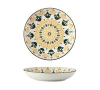 TCCQMVAI Ceramic Dinner Plates, 8 Inch Floral Design, Dishwasher & Microwave Safe, 2 Count