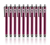TCD Universal Pack of 10 [HOT Pink] Premium Thick Stylus Pen Pack [Compatible with All Touch Screen Devices]