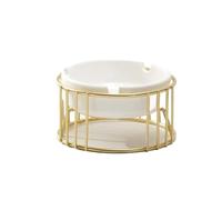 TCDHICY Ashtray Ashtray with Shelf Geometric Decorations for Home Office Indoor Outdoor Patio Ashtray On The Table(Gold)