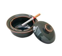 TCDHICY Ashtray Chinese Ceramice Ashtray with Lid Ashtray Chinese Desktop Ashtray for Offices Homes Tea Room Restaurants Hotels and Decoration Ashtray On The Table(Green)