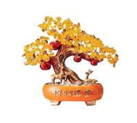 TCDHICY Crystal Money Tree Citrine Fortune Tree Ornaments, Home Attracting Wealth Prosperity Table Decoration Feng shui Crystals Bonsai(Orange)