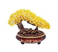 TCDHICY Crystal Money Tree Crystal Money Tree Bonsai for Wealth Fortune and Luck Ornament for Home Wine Cooler Feng shui Crystals Bonsai(Yellow)