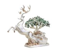 TCDHICY Crystal Money Tree Crystal Money Tree Detachable Decoration, with Deer Ornament for Home Office Wine Cooler Feng shui Crystals Bonsai(Green)