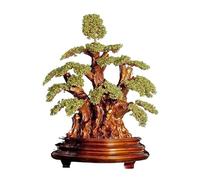 TCDHICY Crystal Money Tree Gemstone Tree Attracting Wealth Ornaments, Home Office Crystal Fortune Decorations Feng shui Crystals Bonsai(Green)