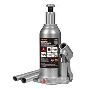 TCE 10 Ton Industrial Grade Vertical Hydraulic Bottle Jack 222-448mm Forged Steel Base Chrome Plated Piston Rod with Safety Overflow Valve for Heavy Duty Trucks Buses Construction Vehicles Industrial