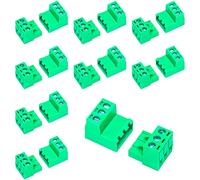 Tcenofoxy 10 Set 5.08mm 3 Pin Male & Female Phoenix Type Connector No Soldering Green PCB Screw Terminal Block 3 Pole