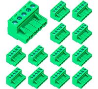 Tcenofoxy 15 Pcs 5.08mm 5 Pin Phoenix Type Connector Green PCB Screw Terminal Block 5 Pole
