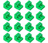 Tcenofoxy 16 Pcs 5.08mm 3 Pin Phoenix Type Connector Green PCB Screw Terminal Block 3 Pole