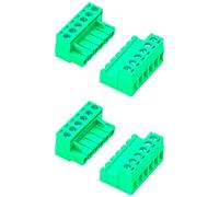 Tcenofoxy 2 Set 5.08mm 6 Pin Male & Female Phoenix Type Connector No Soldering Green PCB Screw Terminal Block 6 Pole