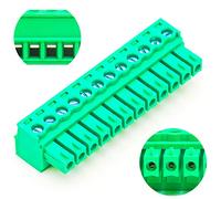 Tcenofoxy 3.81mm 2/3/4/5/6/7/8/9/10/11/12/13/14/15/16/18/20/24 Pin Phoenix Connector PCB Screw Terminal Block Connector (2Pcs 3.81M-12Pin)