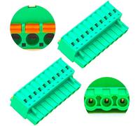 Tcenofoxy 5.0mm Phoenix Connector with Orange Spring 2/3/4/5/6/7/8/9/10/11/12/13/14/15/16/18/20/22/24 Pin, Green PCB Spring Terminal Block Connector Spring Connection (1Pcs 5.0M-SP-10P)
