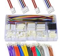 Tcenofoxy JST Molex 2.54mm Cable Connector Assortment Kit,Compatible with JST XH 2.54mm Connector 2P 3P 4P 5P 6P 7P 8P 9P 10P with 22AWG Pre-Crimped Cables (TC-XH-MM)