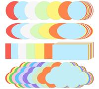 TCETCY Set of 460 Presentation Cards Metaplan Cards Rectangular Clouds Oval Round Flash Cards Blank Index Cards Word Cards Presentation Cards 4 Shapes for Office School Family DIY Crafts
