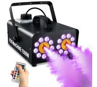 TCFUNDY 1500W Fog Machine with 18 LED Lights Effect, Dual Spray Smoke Machine, 10 Light Effects Fog Maker w/Remote Controller, for Halloween Wedding DJ Party