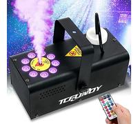 TCFUNDY - 500W Fog Machine with 9 LED Lights, Vertical Smoke Machine, 12 Color Lights Effect, Portable Fog Machine with Remote Control for Halloween Wedding Party Stage