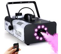 TCFUNDY Fog Machine with Lights, 1500W Smoke Machine RGB 9 LED Lights for DJ Halloween Wedding Party Stage with Remote Control