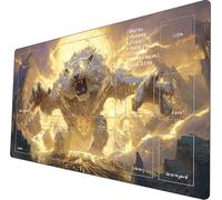 Tcg mtg play mat 24 × 14 - premium play mat with stitched edges, smooth fabric surface, and non-slip backing included (Divine white claw with area)