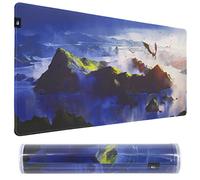 TCG Playmat with Reusable Playmat Case - Premium 24" x 13.5" Card Game Mat & Compatible MTG Playmat For All TCGs with Non-Slip Rubber Backing, Stitched Edges and Carry Tube