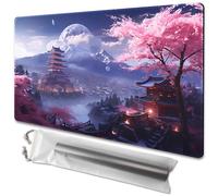 TCGMAT MTG Play Mat with Non-Slip Backing, Ideal for Card Game Lovers (Cherry Blossom Rain - No Deck)