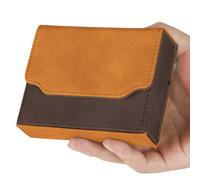 TCGPRO Portable Mini Deck Box for Toploader Cards Orange & Brown