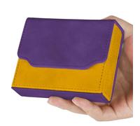 TCGPRO Portable Mini Deck Box for Toploader Cards Purple & Yellow