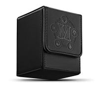 TCGUARD Card Deck Box for MTG Cards Storage Box Holds Over 100 Individual Cards, Microfibre Lining Card Box Compatible with Trading Card Games TCG, Yugioh Cards etc. (Vertical Black)