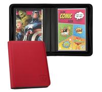 TCGUARD Comic Book Binder for 24 Comic Books, Comic Book Storage Album with Sleeves for Current, Silver Age and Normal Comics in Bags and Boxes for Collectors of Comics Red