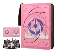 TCGUARD Scrapbook for Lorcana Cards, Premium Trading Card Album with 440 Compartments, Compatible with Lorcana Cards, Card Binder for TCG Storage and Presentation Collection (Pink 4)