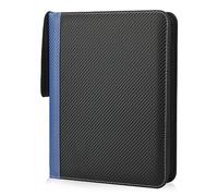 TCGURD 9 Pockets Trading Card Binder with Sleeves Card Organizer, 900 Double Sided Pocket PU Card Collection Binder, Baseball Binder,for Sports Card, MTG, TCG Yugioh Card (Blue)