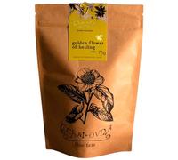 Tchai Ovna - Golden Flower of Healing | Soothing Camomile | Lavender & Raspberry Leaf | Effective Relief for Sore Heads, Upset Stomachs & Nausea | Naturally Sweet | 2g Serves 1 Teapot | 75g