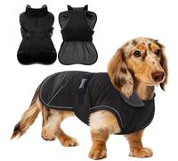 T'CHAQUE Dachshund Coat - Waterproof Winter Jacket with Fleece Lining, Reflective Cold Weather Apparel for Mini Sausage Dogs, Cozy Snowsuit for Dachshund Clothe