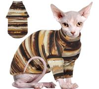 T'CHAQUE Sphynx Clothes, Cat Clothes for Hairless Cats, Stretchy Pullover Shirts, Soft Sweaters for Sphynx, Cornish Rex, and Devon Rex, Cozy Pajamas for Hairless Breeds, Yellow,XL