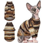 T'CHAQUE Sphynx Clothes, Cat Clothes for Hairless Cats, Stretchy Pullover Shirts, Soft Sweaters for Sphynx, Cornish Rex, and Devon Rex, Cozy Pajamas for Hairless Breeds, Yellow,M