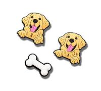 TCHARIRY Beige Pug Dog Shoe Charms - Cute Animal Decoration Charms Gift for Boys Kids Teens and Adults - Set of 2, Golden Retriever, One Size
