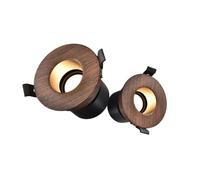 TCHAUSGZOZ 3.4 Inch LED Recessed Spotlight - CRI90 Deep Anti-Glare, Wood Grain Ceiling Light, 3000K/4000K/6000K (2 Pack) Perfect for Home & Commercial Use(A,12W-4000K)