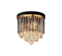 TCHAUSGZOZ 4-Light Raindrop Crystal Chandelier Ceiling Light Fixture - Elegant Flush Mount Lighting for Bedroom, Living Room, Dining Room, and Hallway