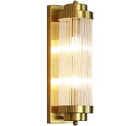 TCHAUSGZOZ Creative Swivel Deformation Wall Lamp - Ribbed Transparent Glass Tube - Vintage for Bathroom, Vanity, Living Room, Bedroom, Staircase, Hallway (Gold, 40cm)