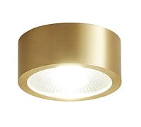TCHAUSGZOZ Gold Round Recessed LED Spotlight - 3W/5W/7W/9W Brass Retrofit Ceiling Light for Home & Commercial Use(Gold,7W)