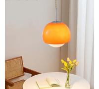 TCHAUSGZOZ Mid Century Modern Pendant Light Orange Glass Hanging Light Glass Globe Shade Kitchen Island Pendant Lighting Mini Pendant Lights for Bedroom Dining Room Farmhouse, DWE-187(Orange)