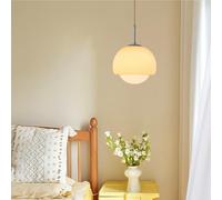 TCHAUSGZOZ Mid Century Modern Pendant Light Orange Glass Hanging Light Glass Globe Shade Kitchen Island Pendant Lighting Mini Pendant Lights for Bedroom Dining Room Farmhouse, DWE-187(Milk Yellow)