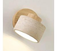 TCHAUSGZOZ Mid Century Yellow Travertine Wall Sconce | Adjustable Angle Indoor Light Fixture for Living Room, Bedroom, and Hallway (Natural)