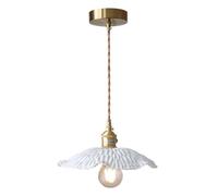 TCHAUSGZOZ Minimalist White Ceramic Pendant Light - Adjustable 9.4 Inch Hanging Lamp for Kitchen Island, Dining Room, and Bedroom