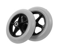 TCHWLGXS 2Pcs Universal Wheelchair Wheels Grey Front Walker Replacement Parts Shopping Cart Trolley Casters Furniture Hardware